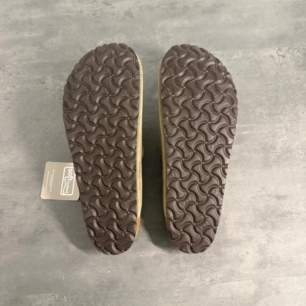 Birkenstock Boston Clog Mens 11 44 Taupe Suede Soft Footbed Mule 0560771 NEW